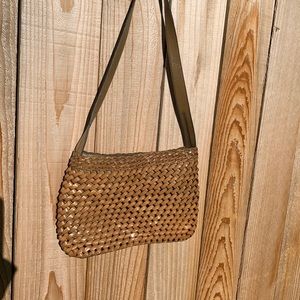 Tan weaved FOSSIL shoulder bag